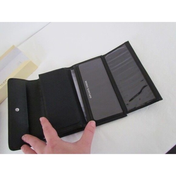 Vintage Dopp All Leather Black Checkbook Wallet Large Deadstock New in Boz - Picture 16 of 16